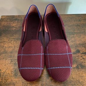 Rothy’s The Loafer Burgundy Grid gently worn